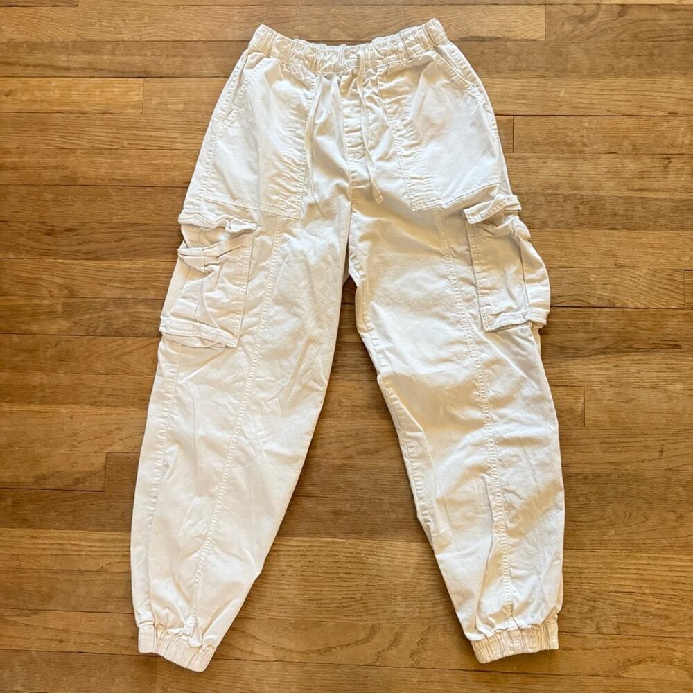 Garage cream drawstring cargo pants size XS Juniors b39